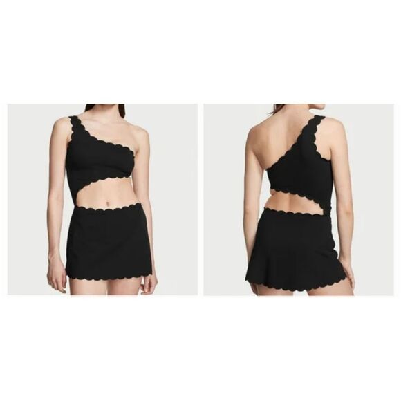 Victoria's secret swim scallop dress cutout one-piece swimsuit size L - Picture 7 of 8